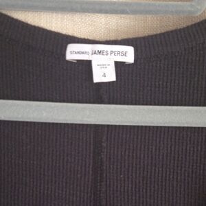 James Perse Womans Black Long Sweatshirt